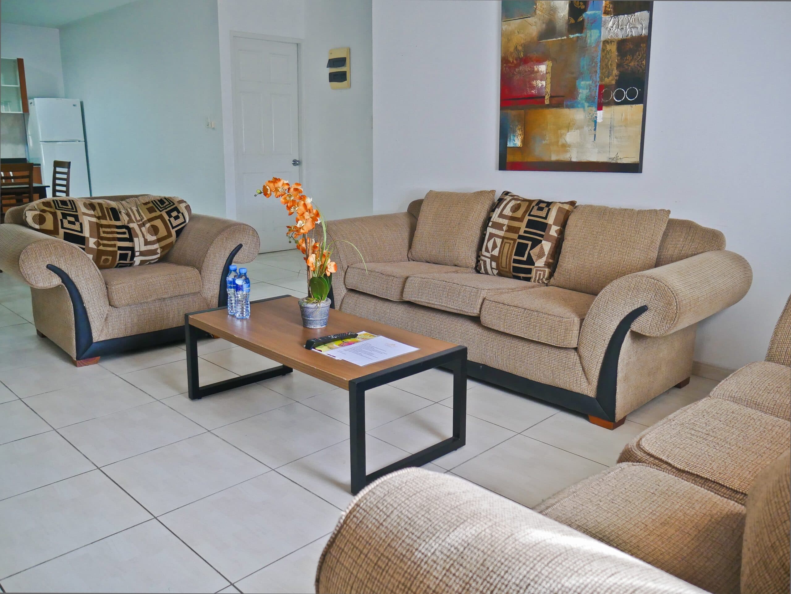 Two-Bedroom Suite living area and kitchen